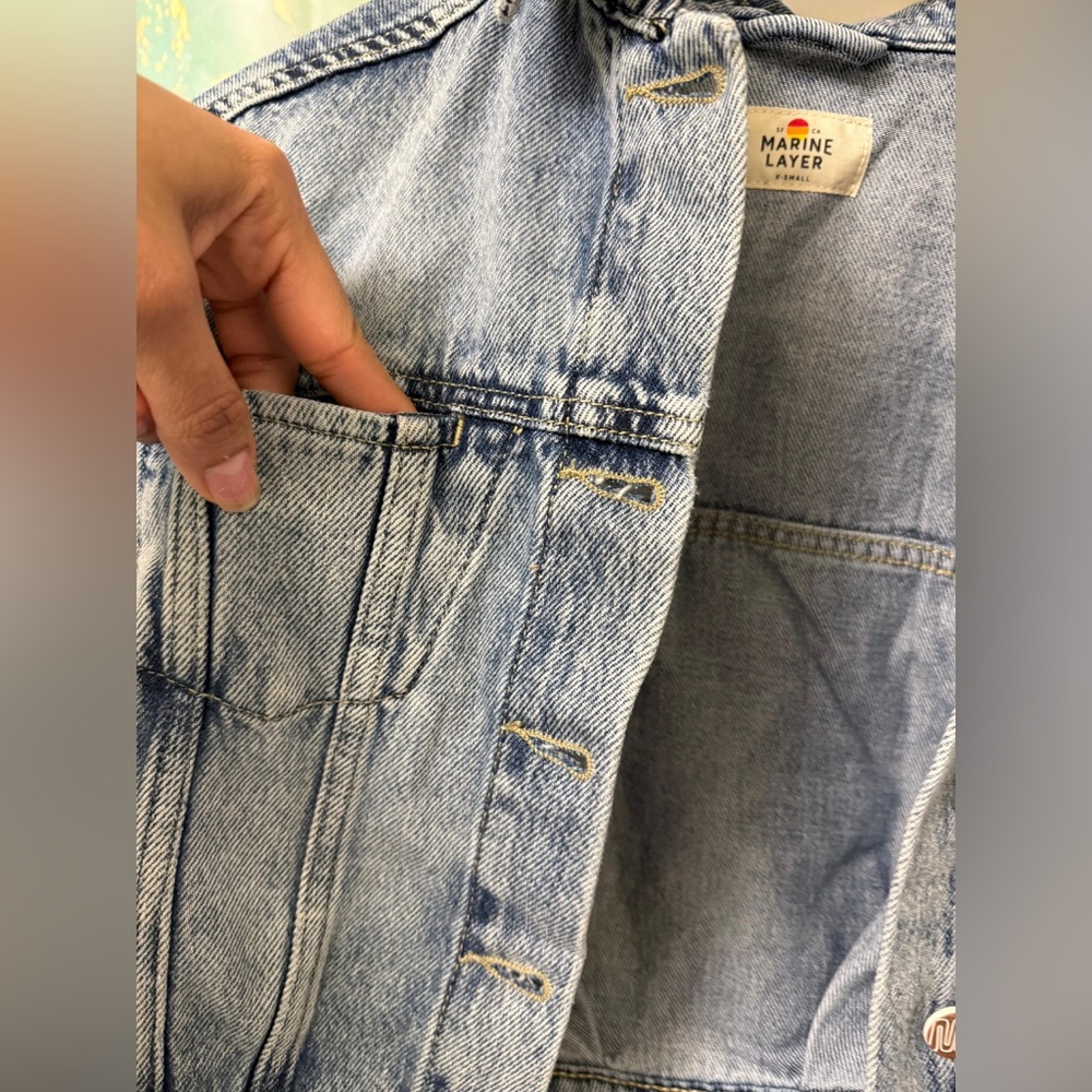 Marine Layer Ash Crop Denim Jacket - Women's Size: XS - Picture 8 of 14